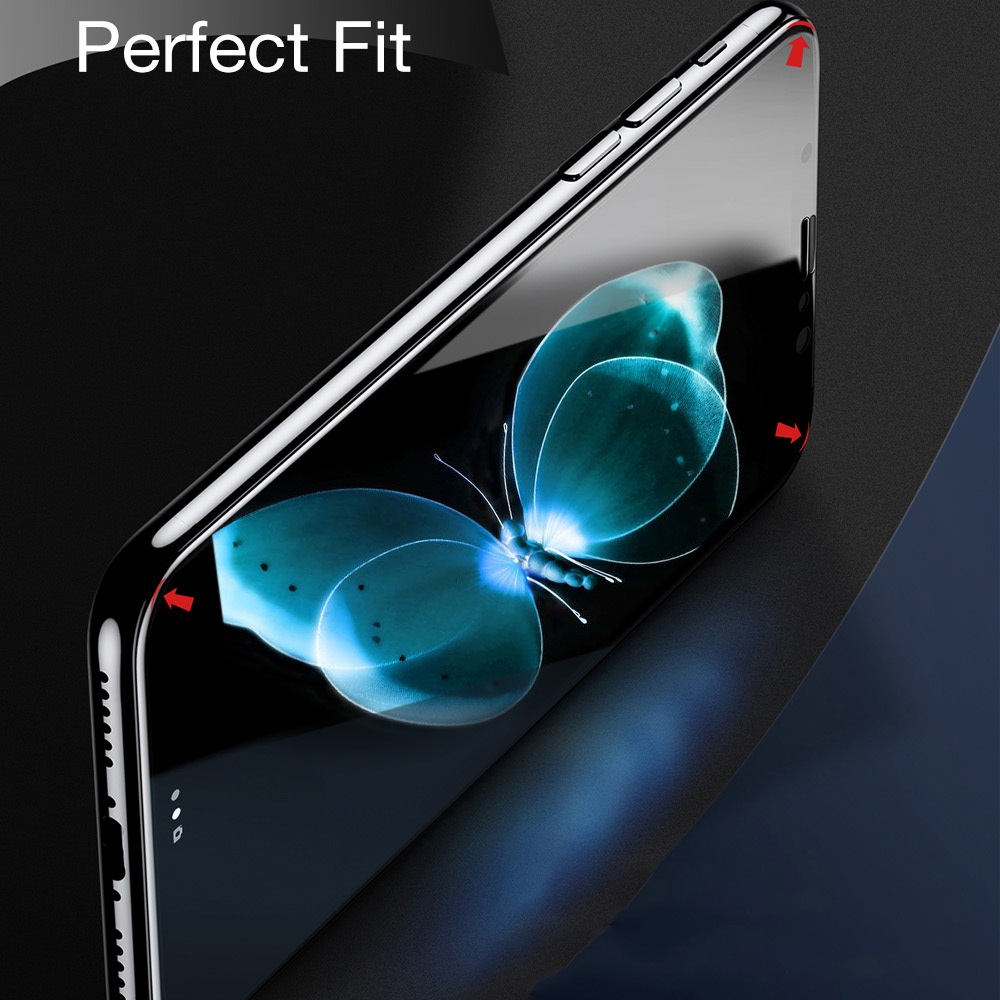 Miếng dán kính cường lực full 3D cho iPhone 11 Pro 5.8 inch / iPhone X / iPhone Xs mỏng 0.23mm hiệu Baseus Silk-Screen cảm ứng siêu nhạy, hiển thị Full HD - Hàng nhập khẩu
