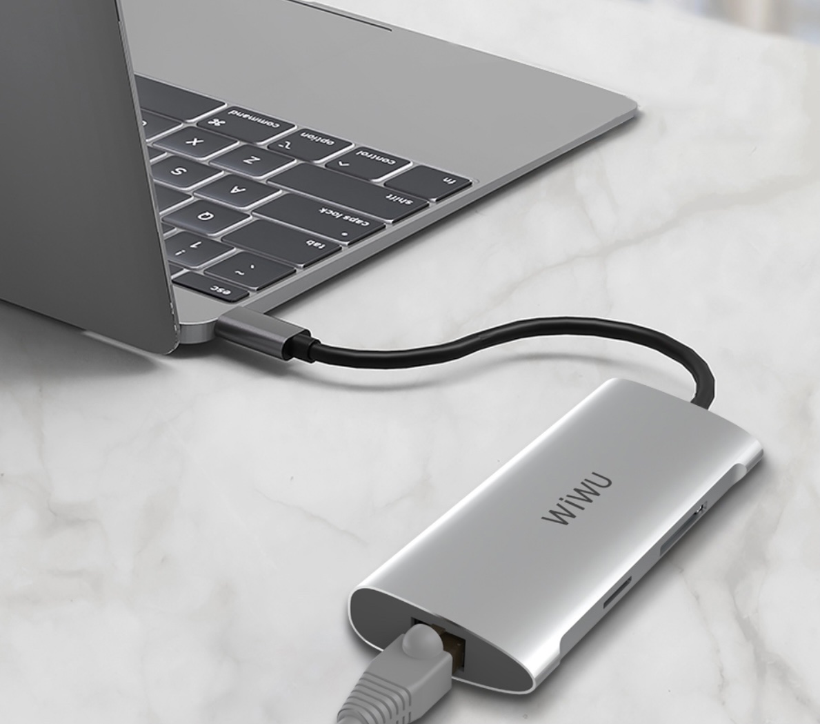 BỘ CHUYỂN ĐỔI WIWU ALPHA A631STR (6 IN 1) USB C HUB  Vỏ Chất Liệu Hợp Kim Nhôm Nguyên Khối Được Cắt CNC Cao Cấp - Hàng Chính Hãng