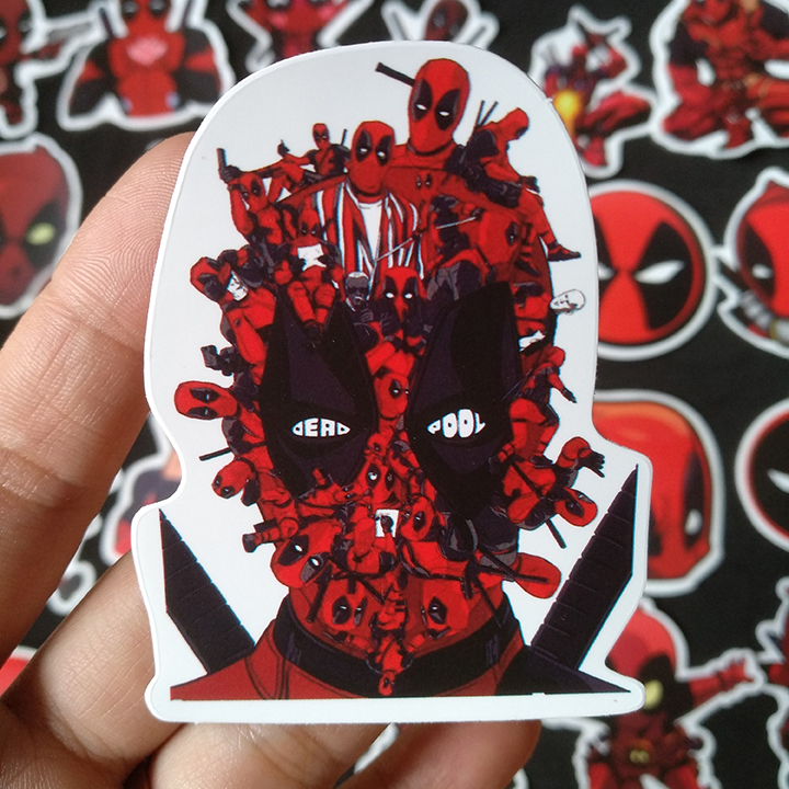 Bộ Sticker dán cao cấp chủ đề DEADPOOL - Dùng dán Xe, dán mũ bảo hiểm, dán Laptop