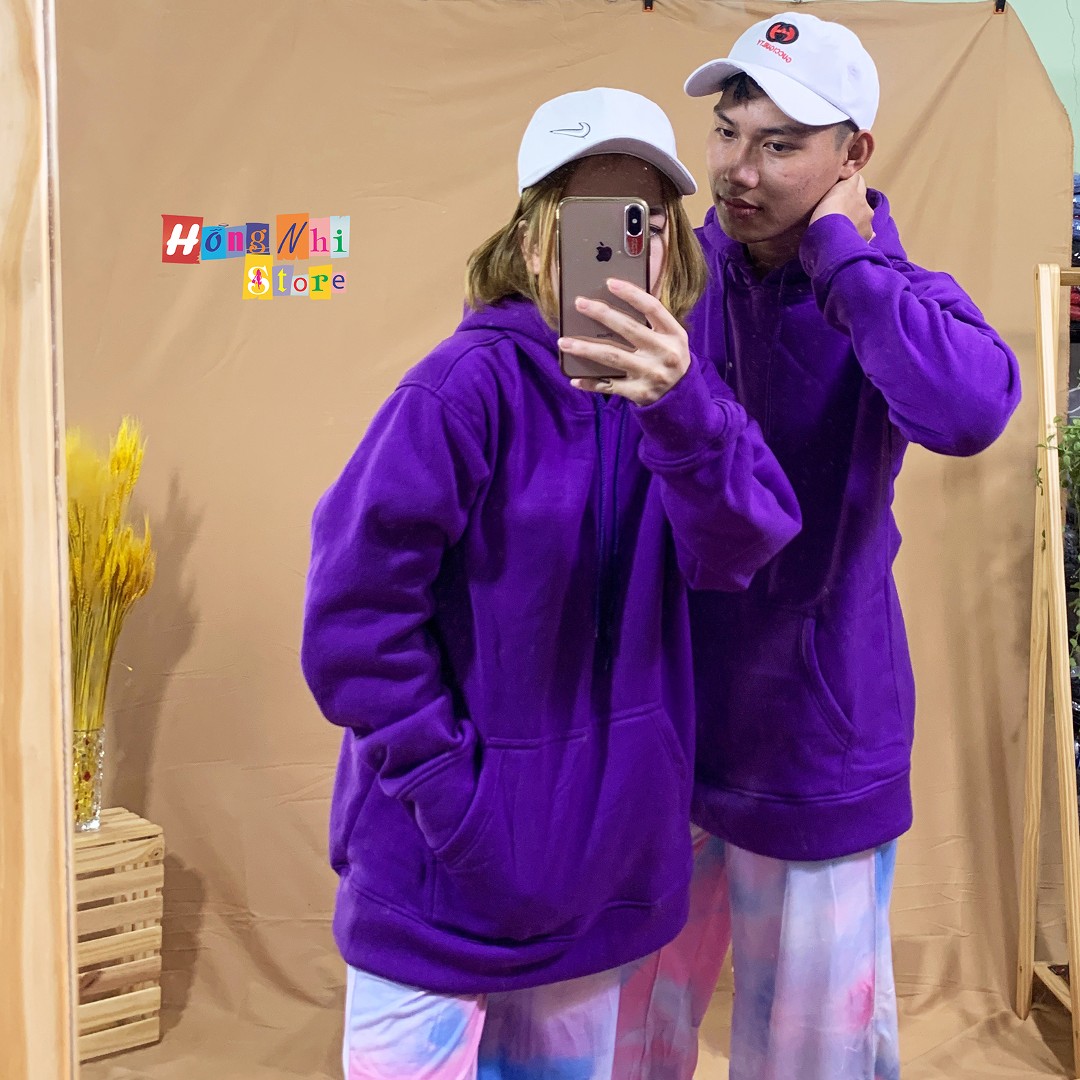 Áo Hoodie Trơn Màu Tím Cao Cấp Dáng Rộng Unisex Nam Nữ Mặc Được - MM