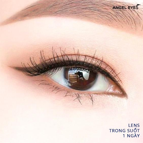 Lens 1 ngày trong suốt Angel Eyes cho mắt nhạy cảm có độ cận từ 0 đến 10 độ chống ánh sáng xanh