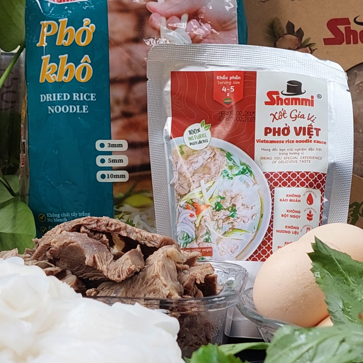 Xốt gia vị phở Việt Shammi gói 200g, xốt phở bò, phở gà hoàn chỉnh không hương liệu(Đạt chuẩn US/UK)