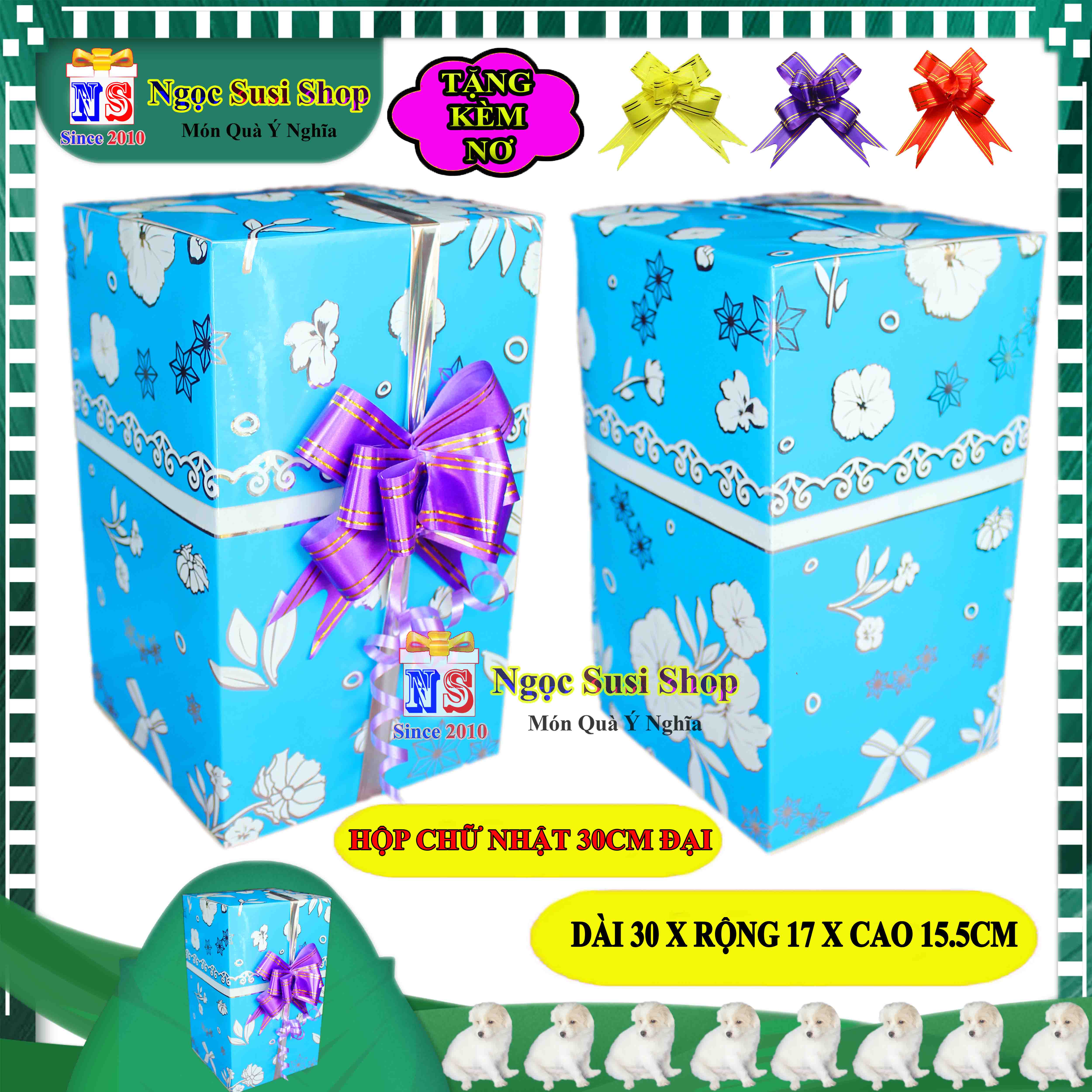 HỘP QUÀ CHỮ NHẬT SIZE ĐẠI 30CM NHIỀU MÀU + TẶNG KÈM NƠ 3CM - HỘP QUÀ TẶNG GIẤY KIẾNG SIÊU ĐẸP