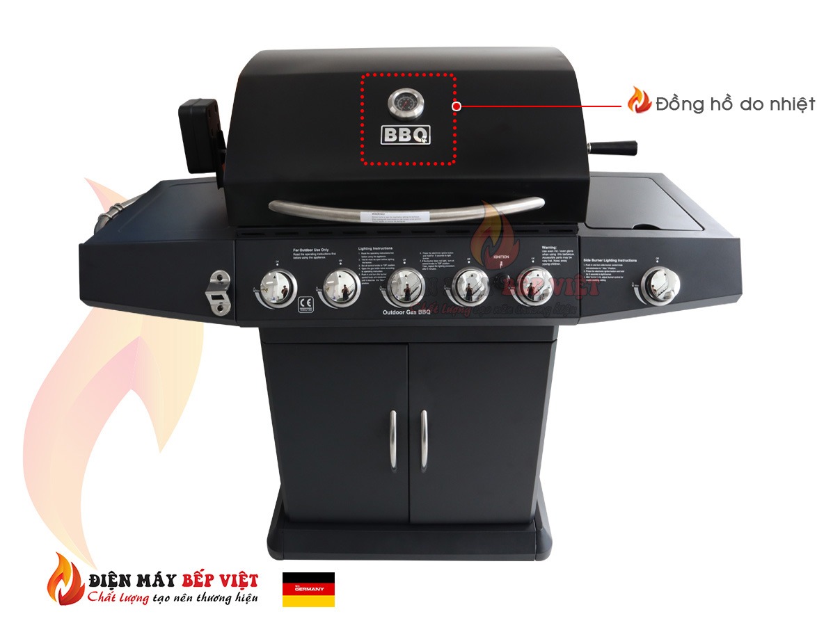 Bếp Nướng Gas Cao Cấp BBQ Grill KS-14075(5+1), Bếp Nướng Ngoài Trời, Bếp Nướng Không Khói, Bếp Nướng Sân Vườn