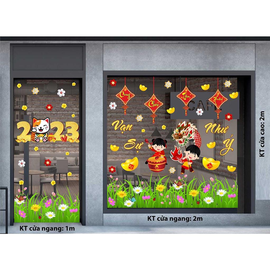 DECAL TRANG TRÍ TẾT 2023 COMBO SỐ 3