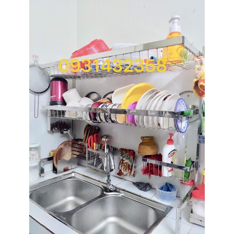 Kệ chén đĩa inox 304 trắng không gỉ