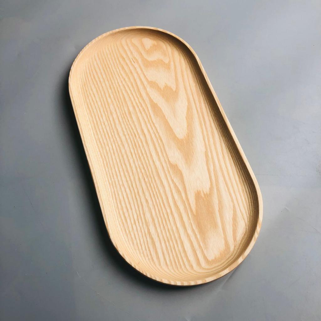 Khay Gỗ Đựng Đồ Ăn, Decor Hình Oval Chất Liệu Gỗ Tần Bì Xinh Xắn Của Craft Closet