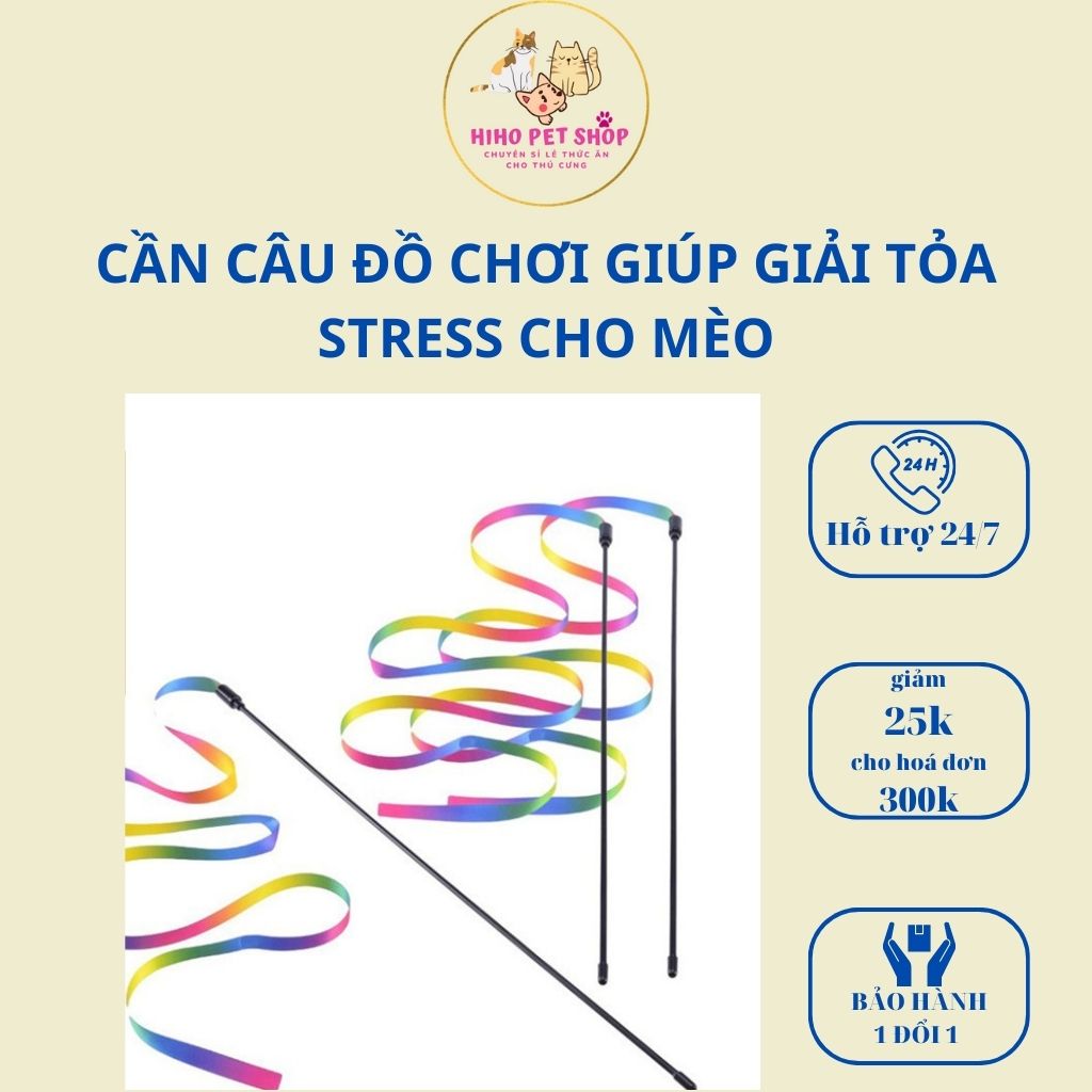 Cần câu Bảy sắc cầu vồng, đồ chơi giúp giải tỏa Stress cho Chó Mèo