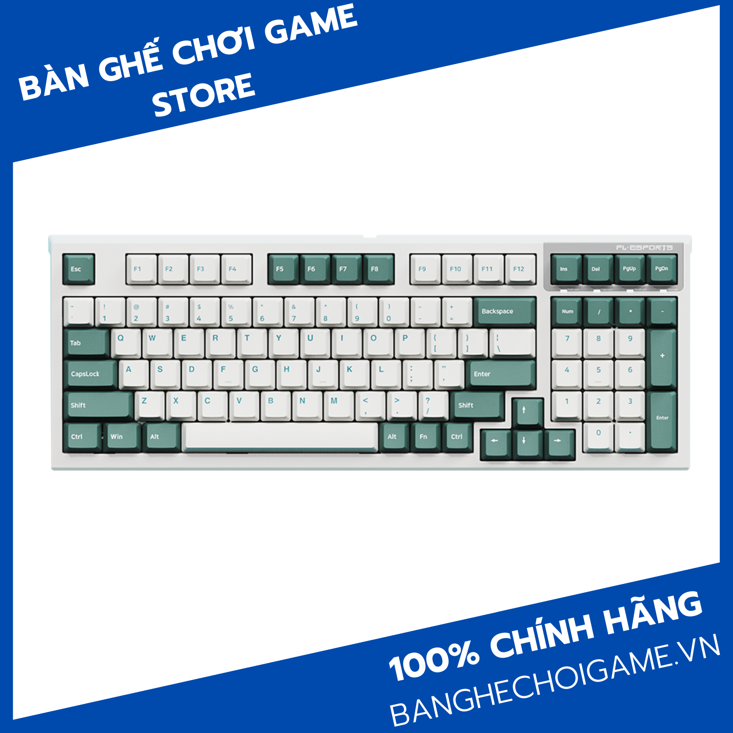 Bàn phím cơ FL-eSports FL980CP Aqua Green Kailh Box Switch - Hàng chính hãng