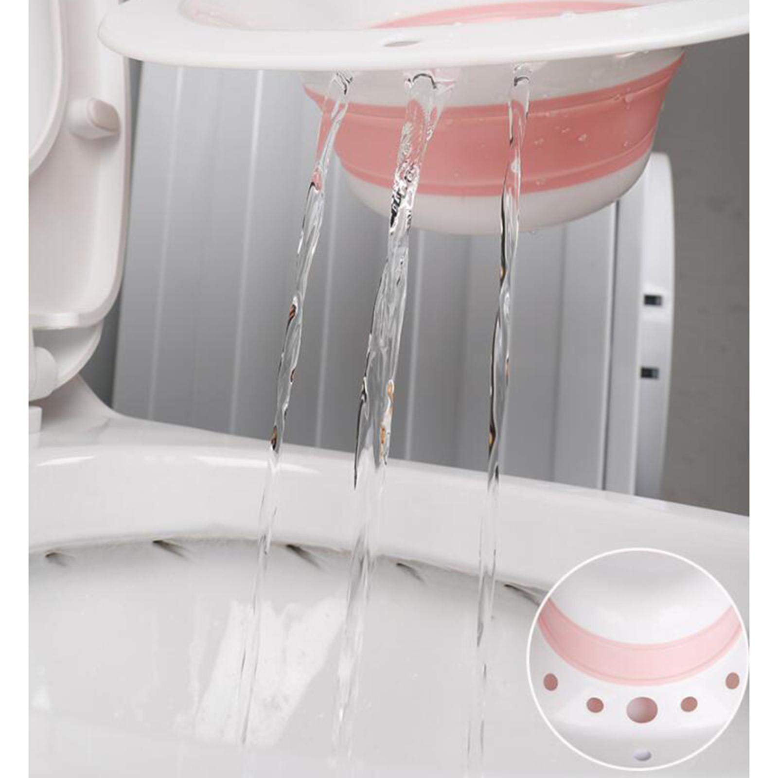 Sitz Bath Toilet Bidet Tub with Flusher for Postpartum Care White Pink