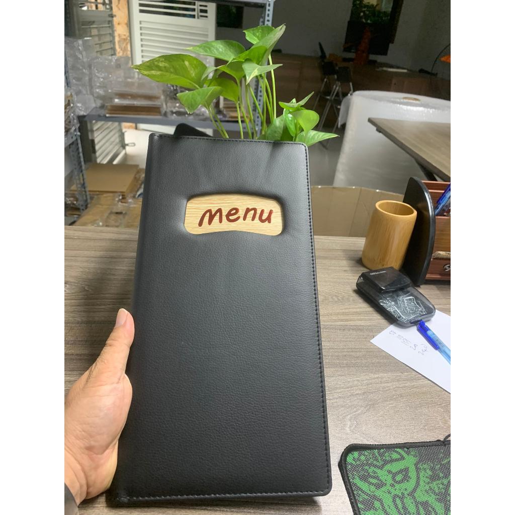 Bìa da menu khoét A4 nhỡ đủ màu kích thước 32x18cm