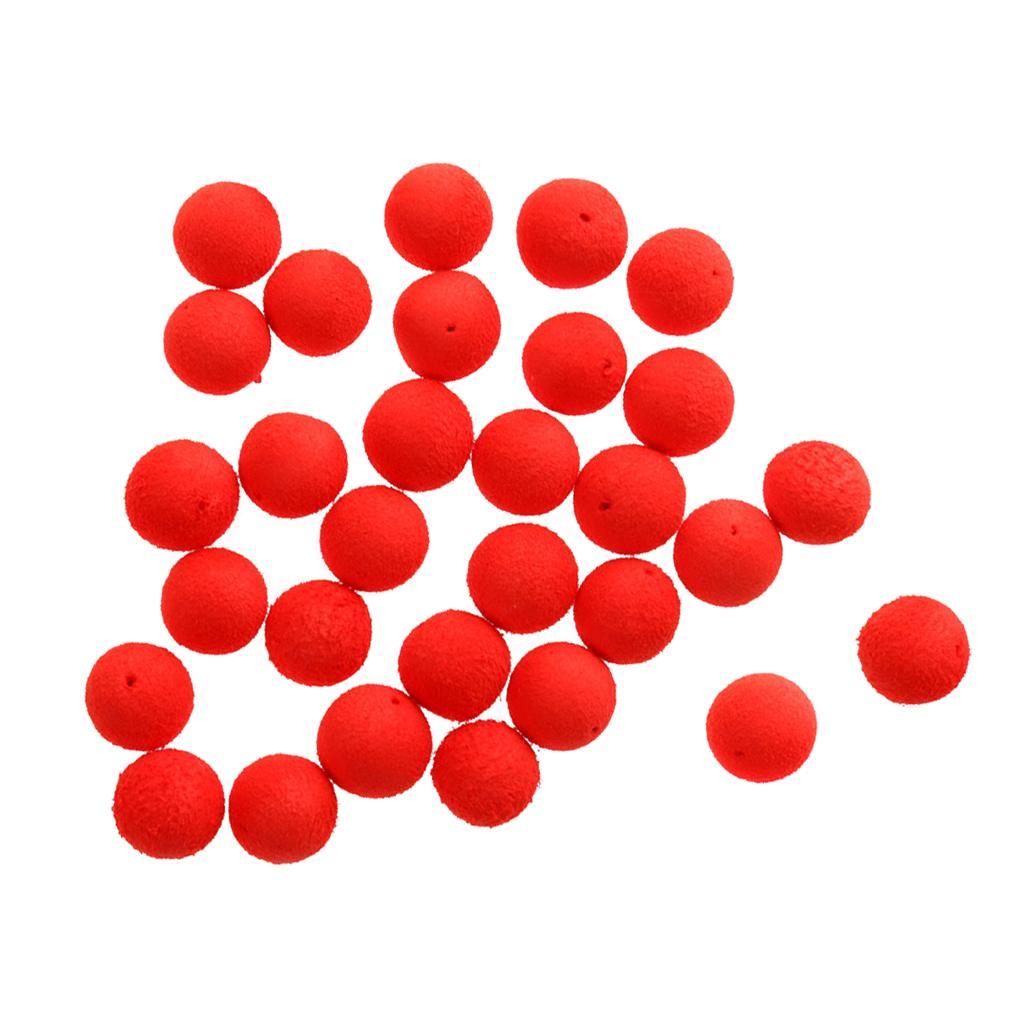 30PCS/Set Colorful Fishing Beads Assorted Soft EVA Round Bead Top Water Floating Ball Fishing Lures Baits Accessory