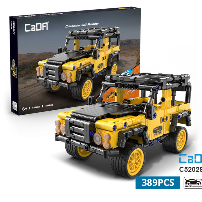Đồ chơi lắp ráp, xếp hình xe kéo cót chạy đà Xe địa hình Defender - CADA C52028W