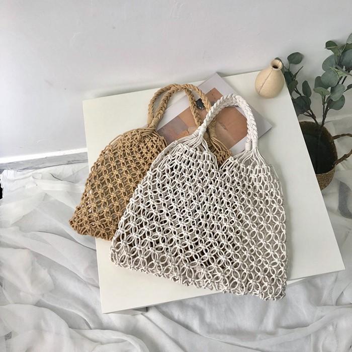 Túi lưới đi biển macrame cho nàng sành điệu
