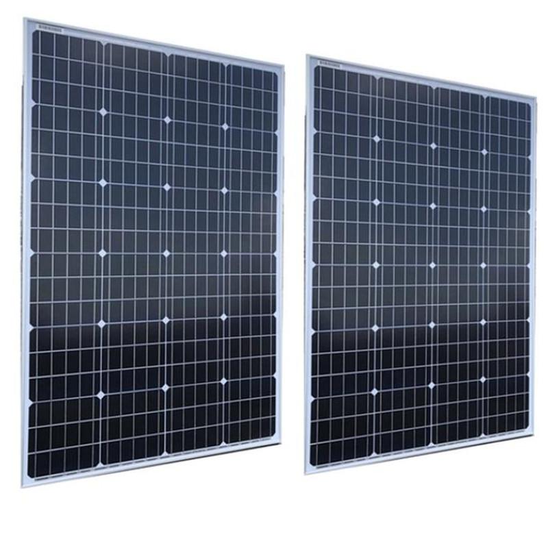 Bảng điều khiển năng lượng mặt trời 100w 200w 140w 280w Khung nhôm dày 30MM Bảng điều khiển năng lượng mặt trời bằng kính Tế bào đơn tinh thể Bộ sạc pin 12V 24V Màu sắc: Trắng 200w