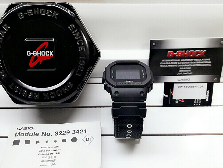 Đồng Hồ Casio Nam Dây Vải G-Shock DW-5600BBN-1DR