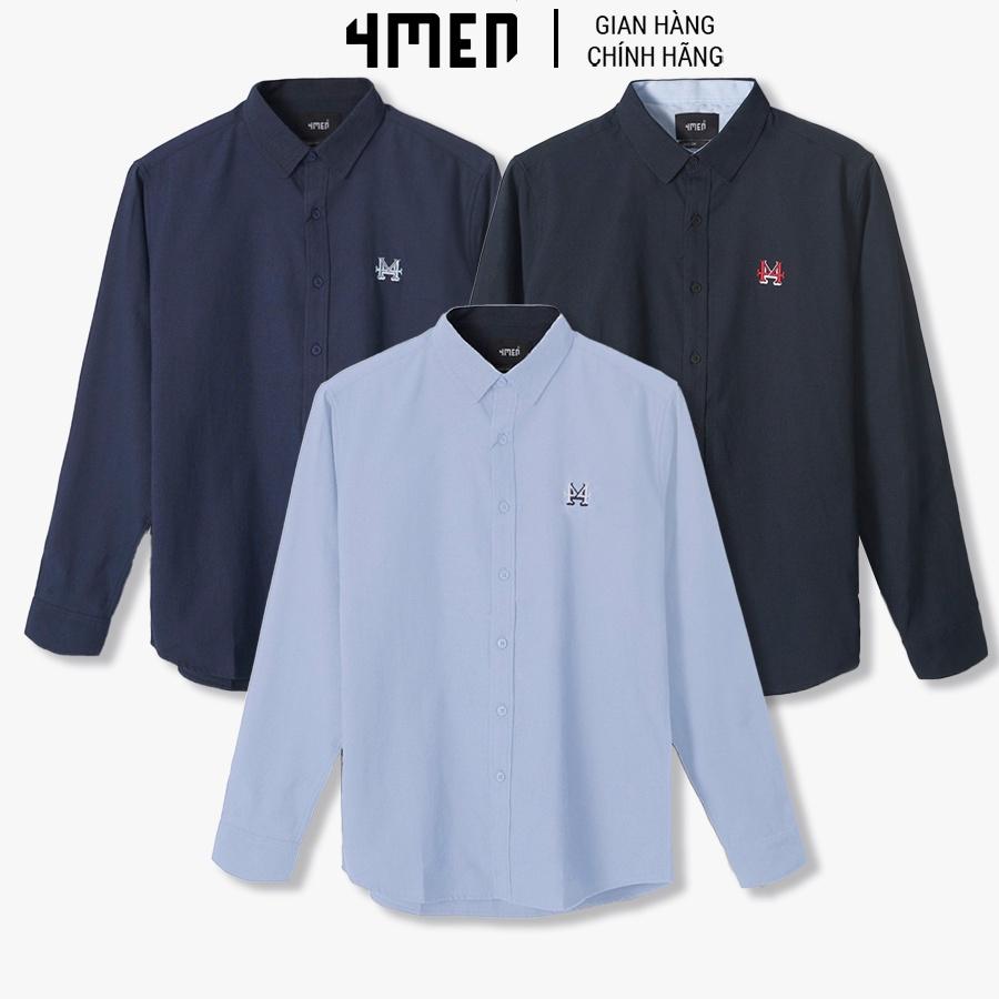 Áo Sơ Mi Nam Cao Cấp 4MEN Oxford Thêu Logo 4M ASM085