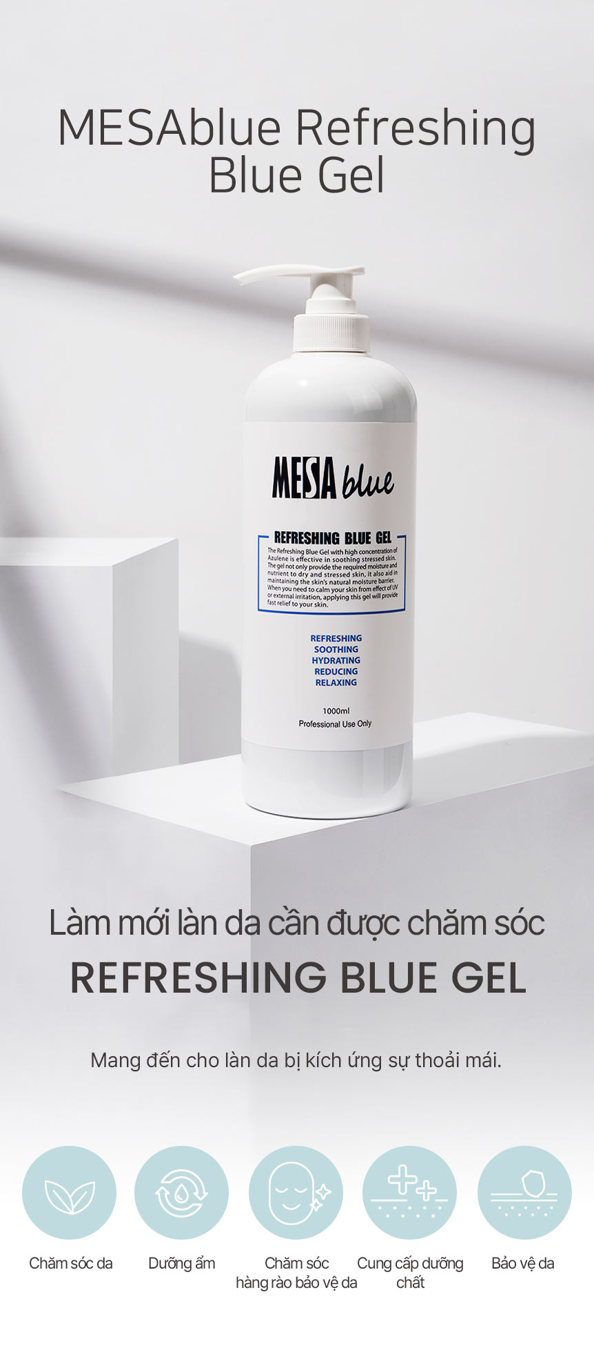 Kem Dưỡng Ẩm Da MESABLUE REFRESING BLUE GEL 1L