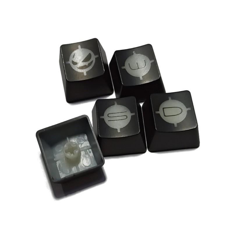 HSV 5Pcs ABS Mechanics Keyboard Keycap Small Devil keycaps ESC WASD Backlight KeyCap