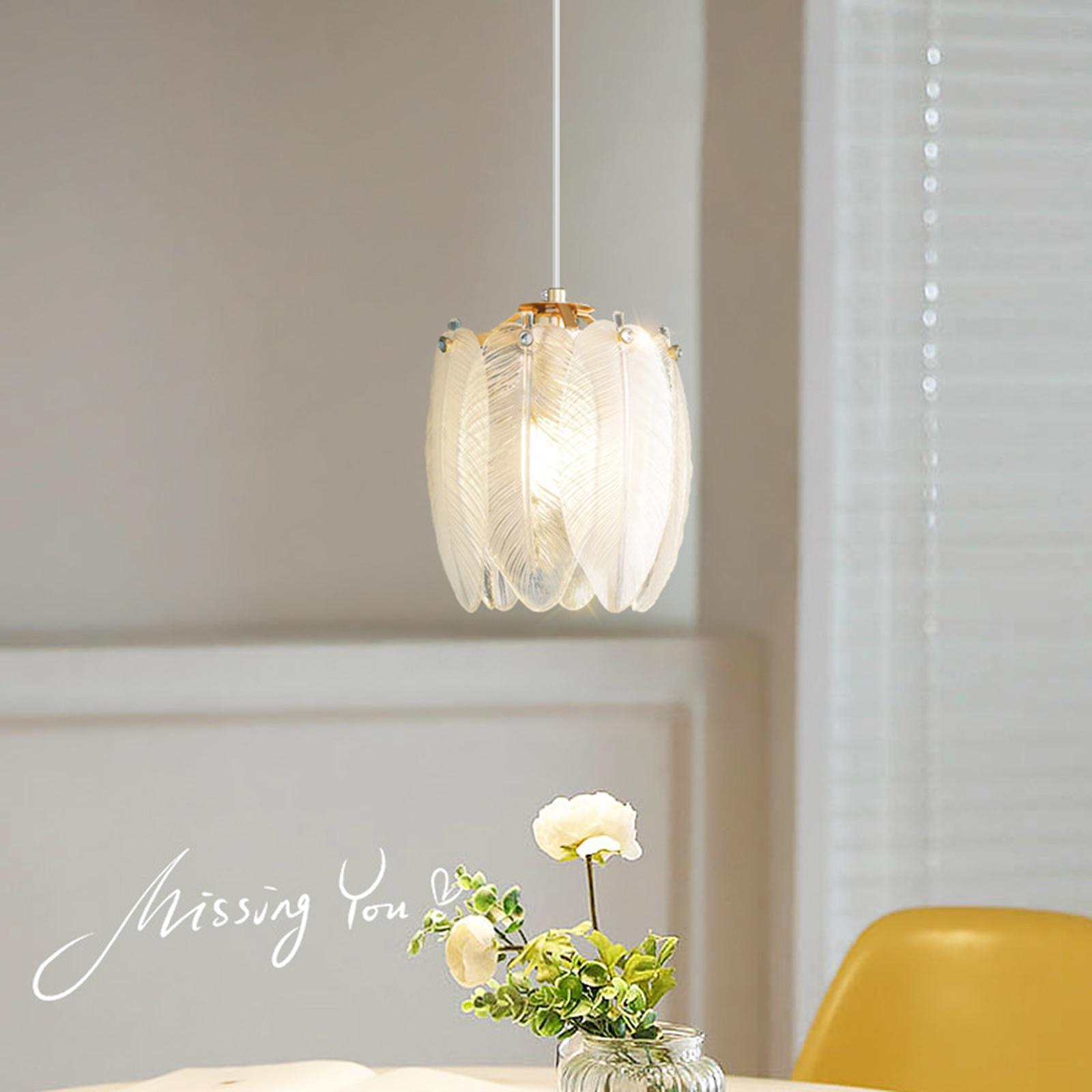 Feather Ceiling Light Fixture LED Pendant Lights Chandelier Decoration 3 Color Dimming Hanging Lamp for Club Hallway Office Loft Dining Room