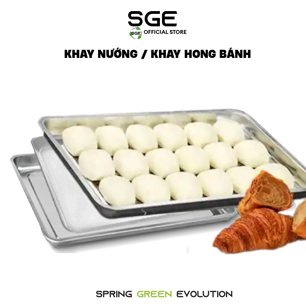 Khay Nhôm Nướng Bánh / Khay Lò Nướng Bánh SGE PF-Tray Chất Liệu Inox Tiêu Chuẩn Thực Phẩm. Có 2 Loại