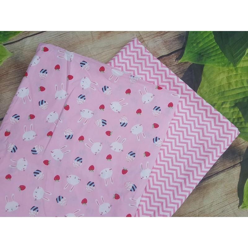 Vải thô mặt lụa 100% cotton mềm mát màu bé gái