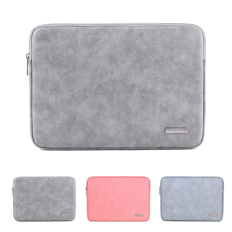 Chất Liệu Da PU Mềm Chống Thấm Nước Túi Đựng Laptop Túi Đeo Cho Macbook Air Pro Retina 13.3 14 15.6 Inch Xách Tay Da Ốp Lưng