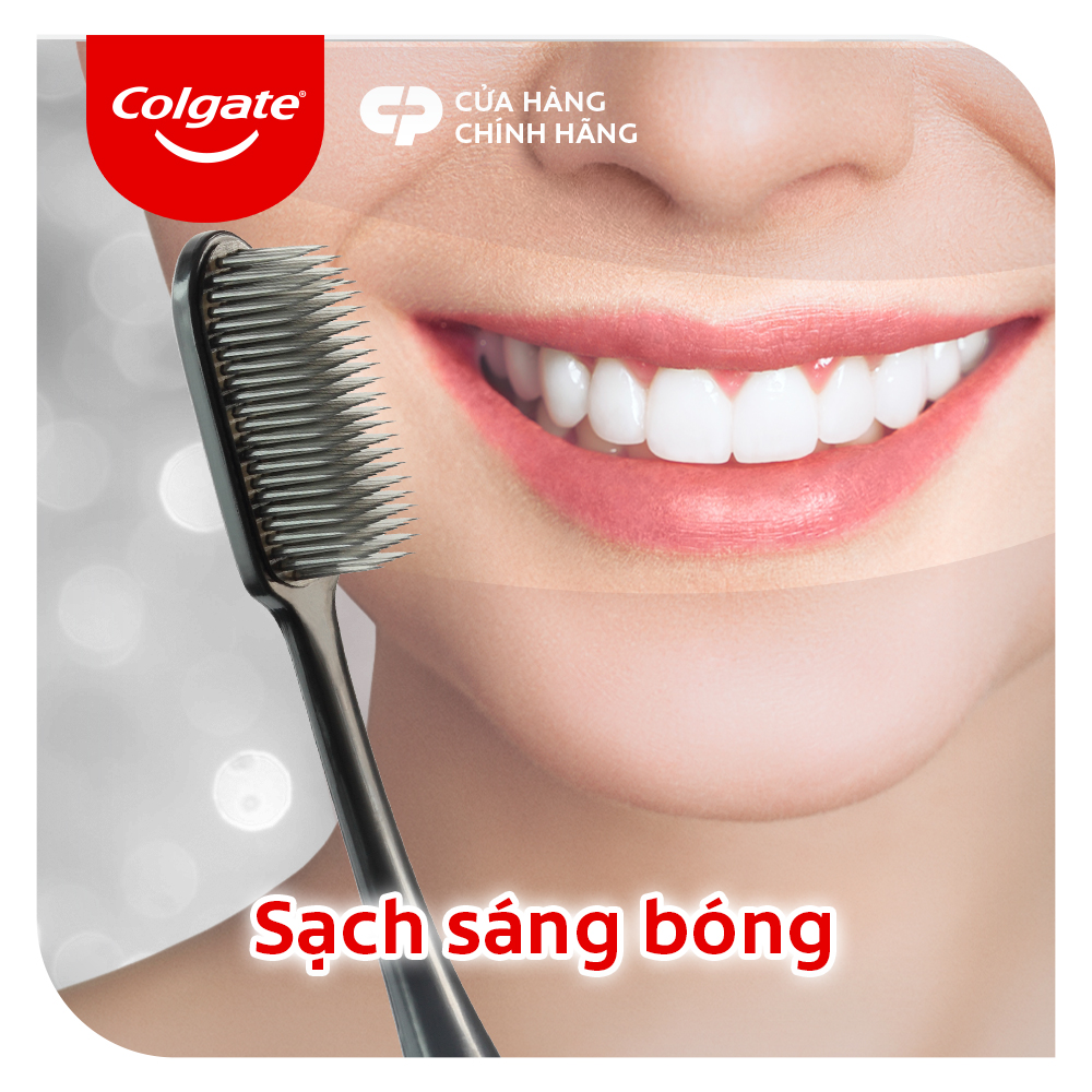 Bộ 4 bàn chải Colgate than hoạt tính kháng vi khuẩn Slimsoft Flex Clean Charcoal nguyên khối