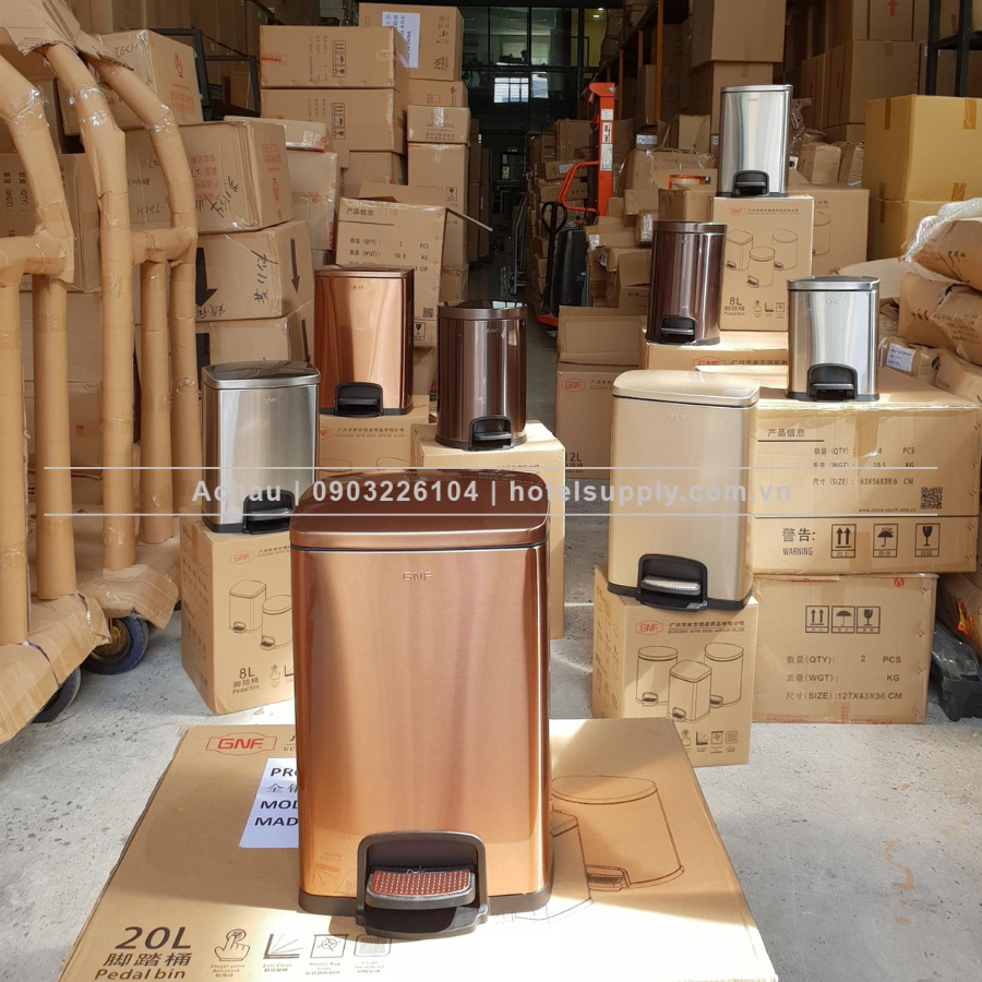 THÙNG RÁC GNF ĐẠP CHÂN HÌNH VUÔNG, CÁC DUNG TÍCH 5L, 8L, 12L, 20L, 30L, NẮP ĐÓNG ÊM, 4 MÀU SẮC