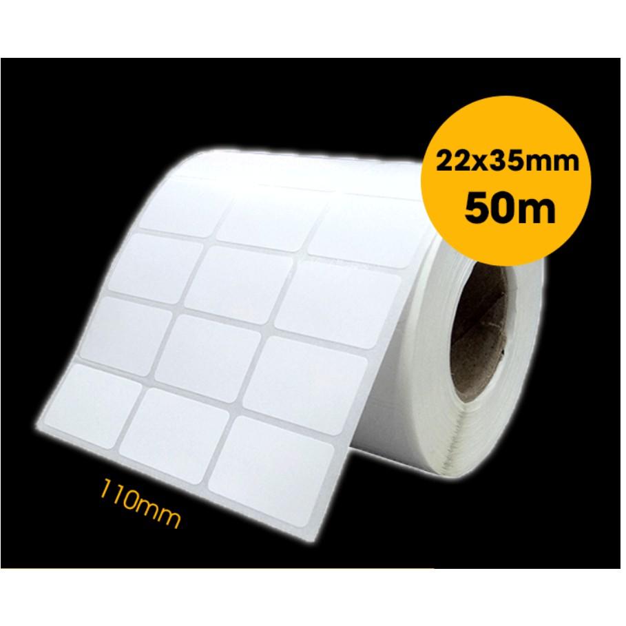 Giấy In Mã Vạch 3 Tem (35x22mm) (Cuộn 50 Mét)