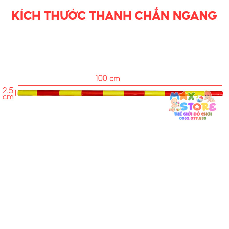Thanh Chắn Xà Ngang Nhựa Bọc Decal màu Dài 1M Sử Dụng Cho Chóp Thể Dục