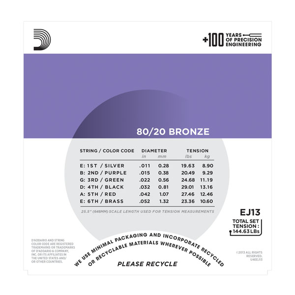 D'Addario EJ13 - Bộ Dây Đàn Acoustic Guitar Cỡ 11 - Chính Hãng - Kèm Móng Gảy DreamMaker