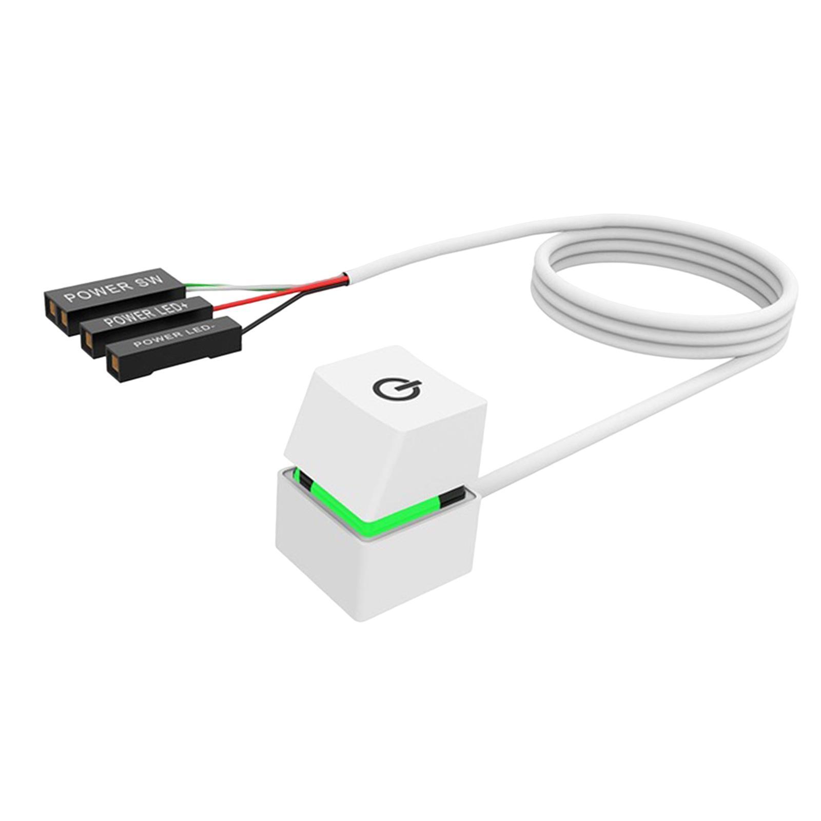 Power on Off Button with Extension Cable External Remote Switch Button for Desktop