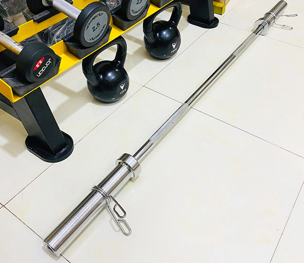 Đòn Tạ Dài 1m8 Inox Phi 50 Nhập Khẩu Đại Nam Sport + Kèm 2 Khóa Tạ