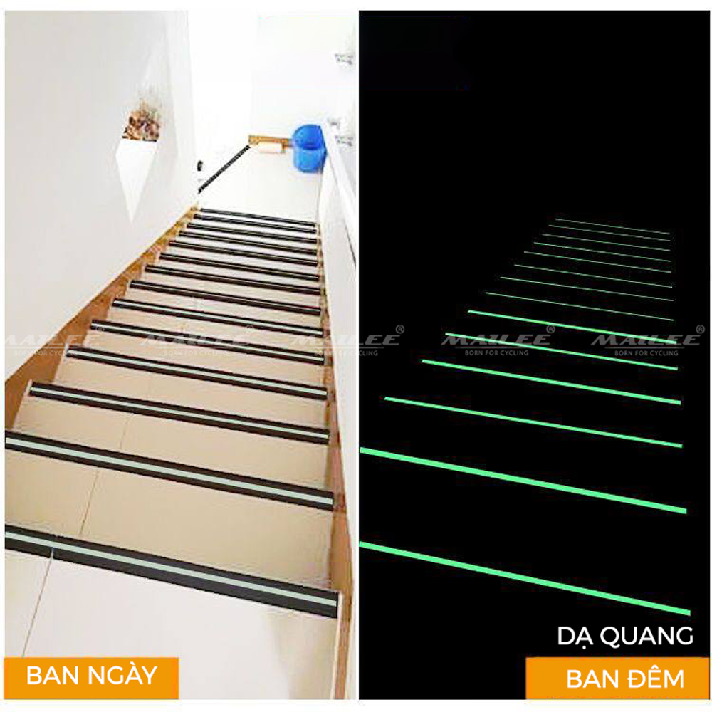 Băng keo chống trượt dạ quang 5m x 5cm cao cấp PQ-505, dán cầu thang, chống trơn trượt hiệu quả dành cho văn phòng, nhà xưởng, chân bậc cầu thang - Mai Lee