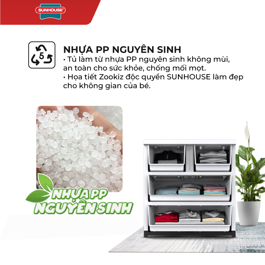 Tủ nhựa sơ sinh Happy Baby Sunhouse KS-CA688