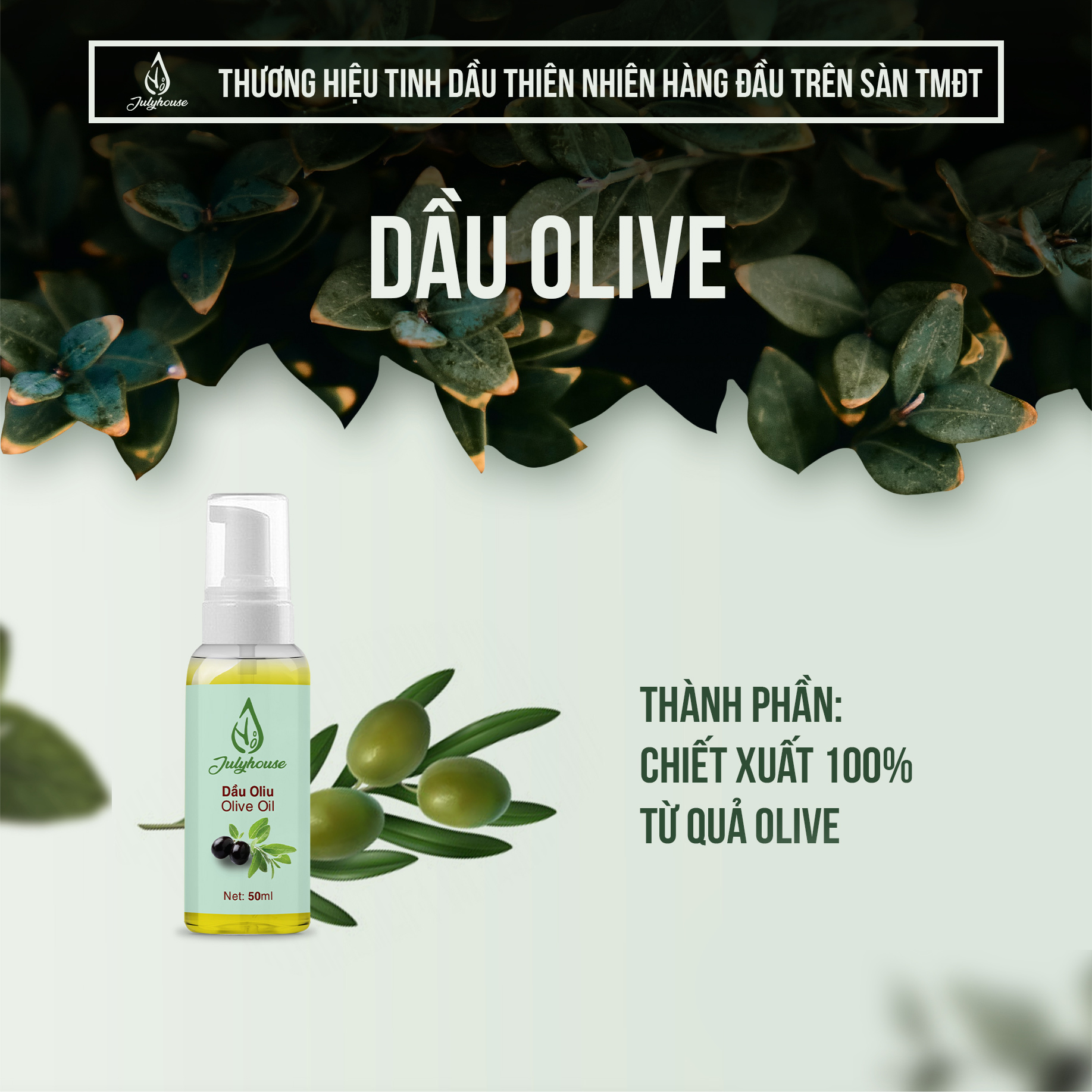 Dầu Oliu JULYHOUSE 50ml.