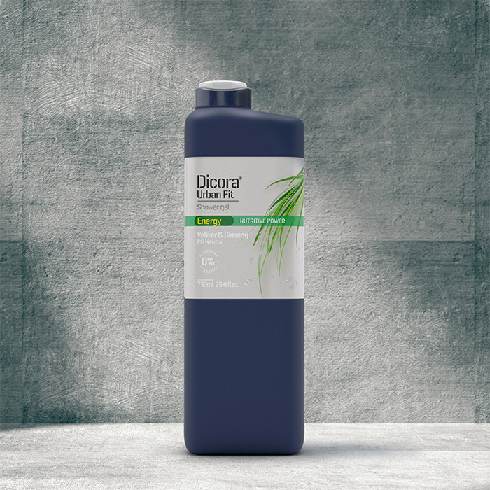 Sữa tắm Dicora Urban Fit Energy chiết xuất Cỏ Vetiver &amp; Nhân Sâm giúp làm sạch da và duy trì độ ẩm 400ml