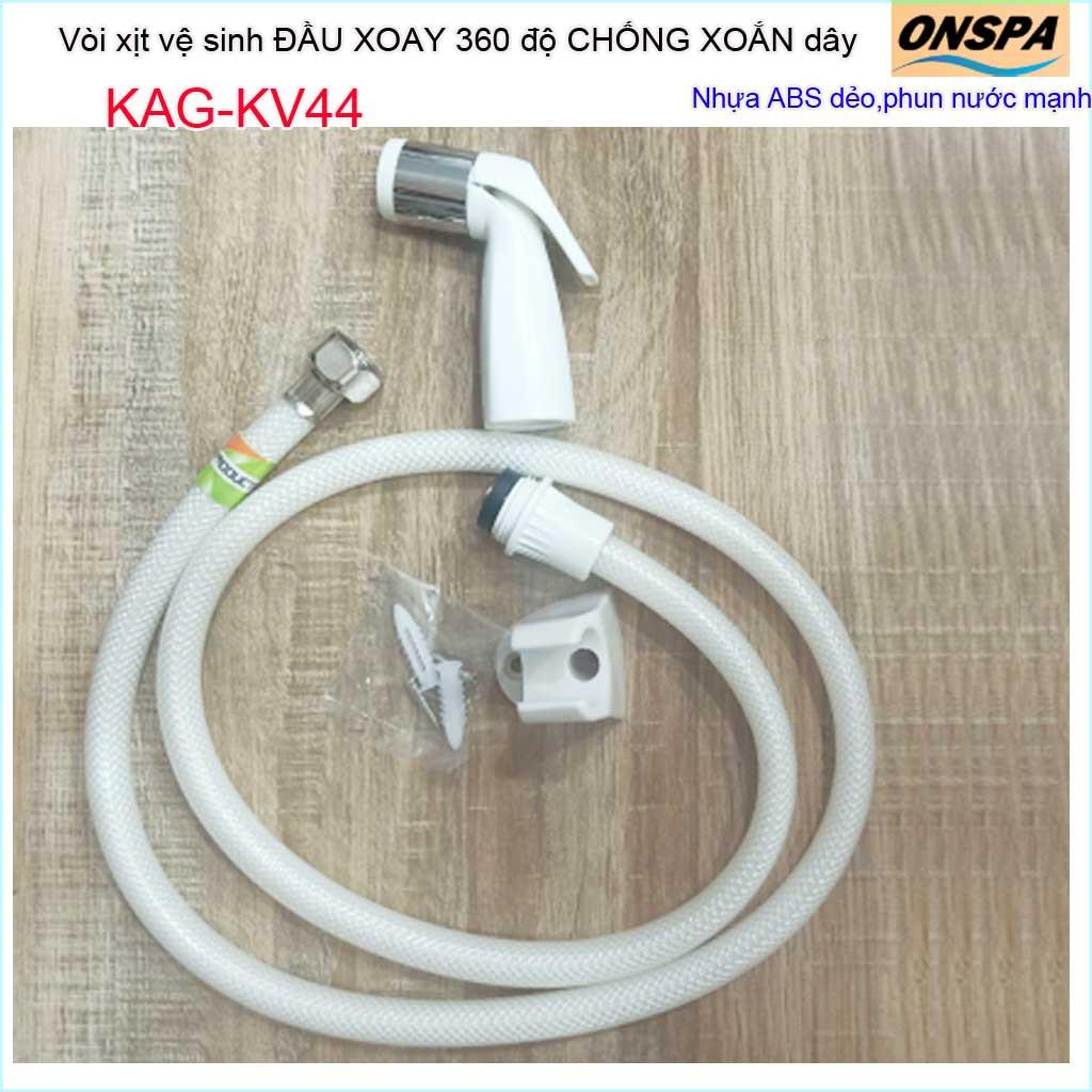 Vòi xịt vệ sinh nhà tắm, vòi rửa bồn cầu dùng cho nước phèn vùng biển, dây xịt cao cấp 100% nhựa trắng