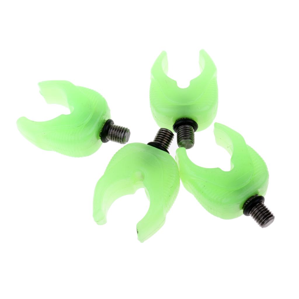 4pcs Fluorescent Fishing Rod Rest Butt Rest Head Luminous Gripper Grips L