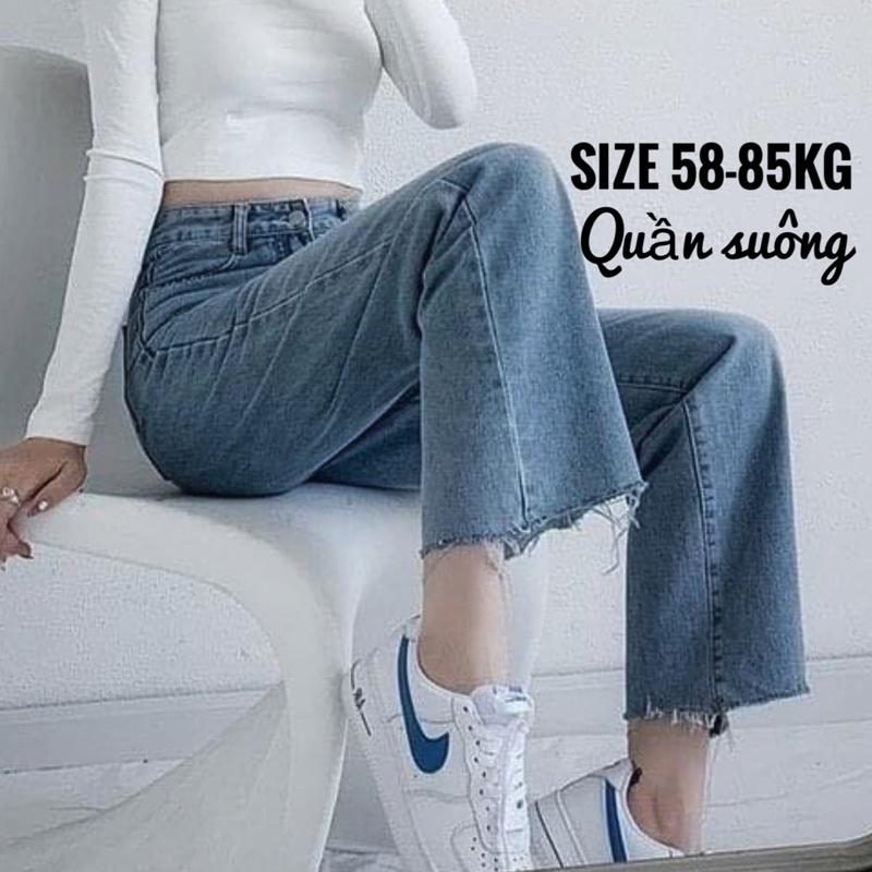 Quần ống rộng bigsize ,quần suông bigsize cạp lưng cao qua rốn 58-85kg KimFashion BGS01-TL-006