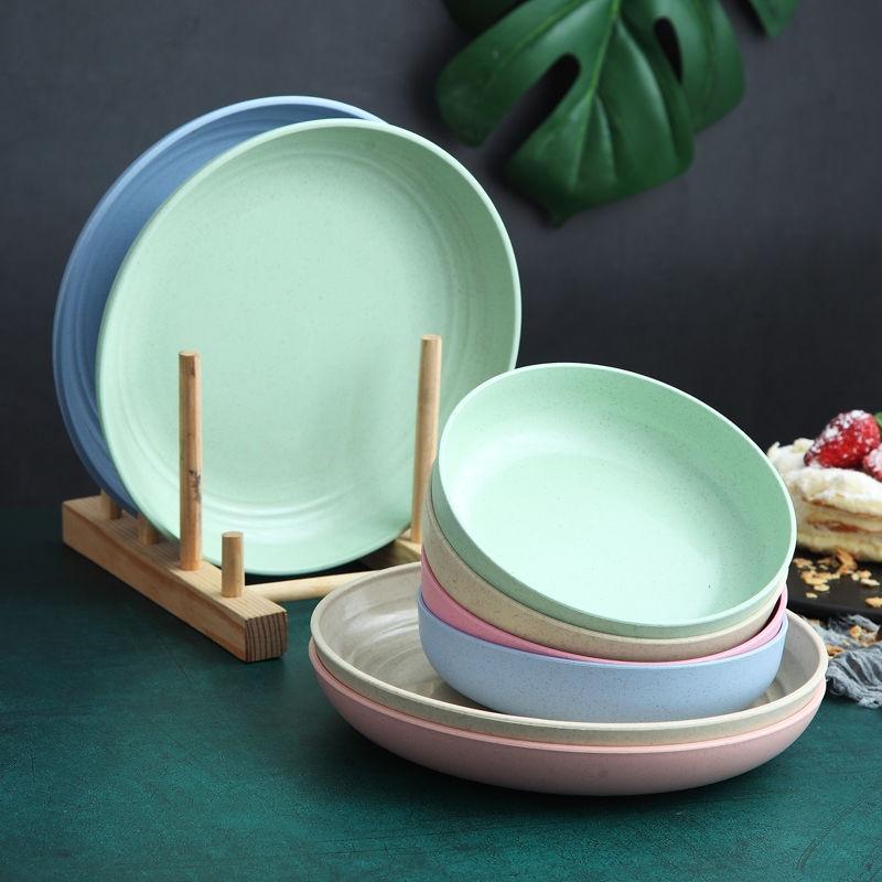 Bộ 8 Đĩa Lúa Mạch Màu Pastel, Bền nhẹ, thích hợp sử dụng trong gia đình, văn phòng, du lịch, dùng cho các bé...