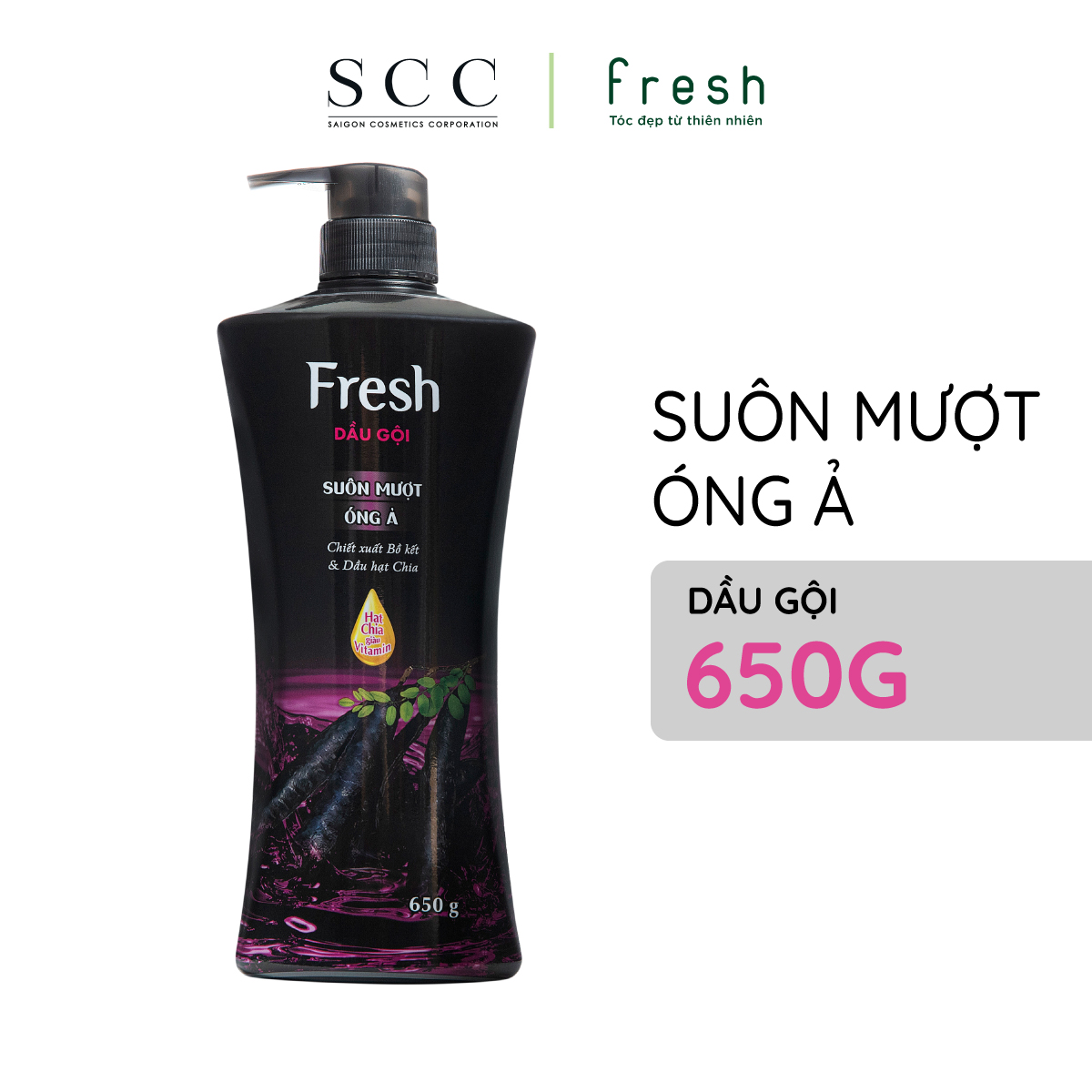 Dầu gội Fresh thiên nhiên Suôn mượt óng ả chiết xuất Bồ kết 650g