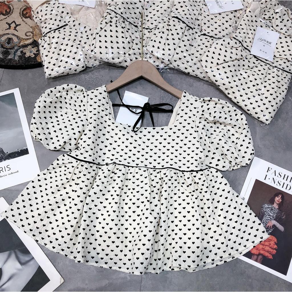 Áo tiểu thư baby tim xinh xinh