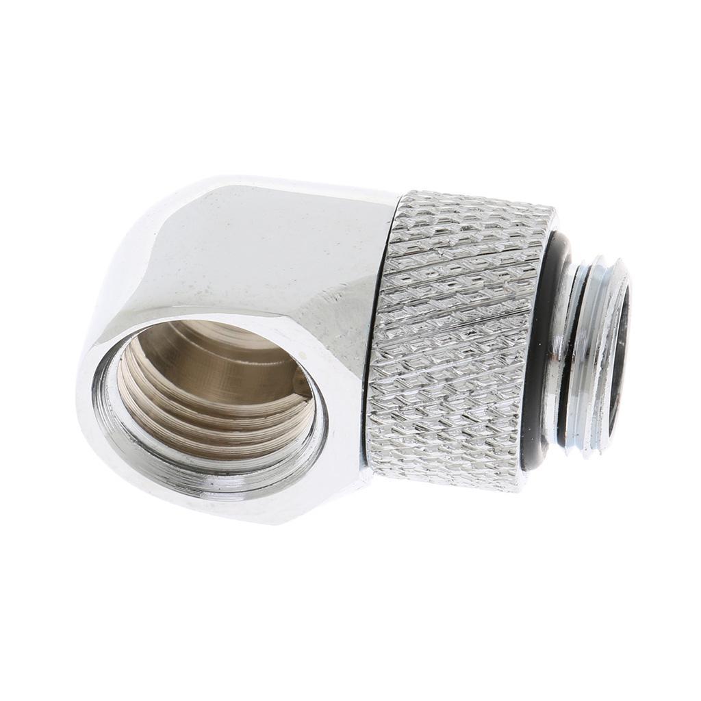 5pcs Nickel-plated Brass G 1/4" Male to Female 90° Rotary Connector Adapter