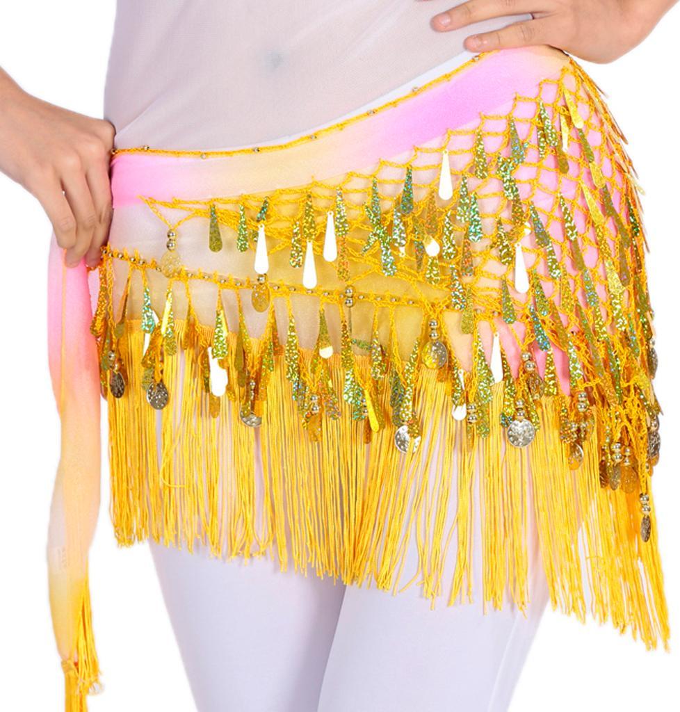 Belly Dance Tua Triangle Shawl Belt Chain Trang Phục Hip Khăn Sequin