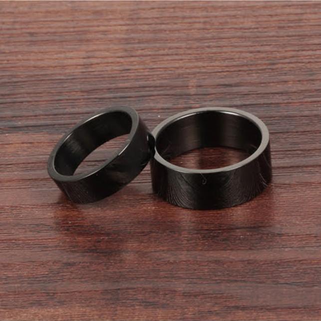 Nhẫn cặp tình nhân inox trơn đen NC132