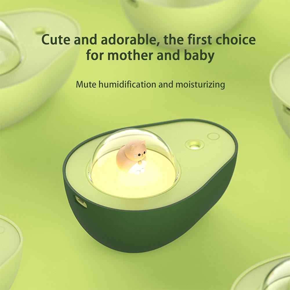 Siêu Âm Thanh Mini Máy Tạo Độ Ẩm Không Khí Bơ Hoạt Hình Tinh Máy Khuếch Tán Tinh Dầu Umidificador Nhà Máy Tạo Độ Ẩm Phun Sương Làm Đèn Ngủ LED Đèn Dễ Thương