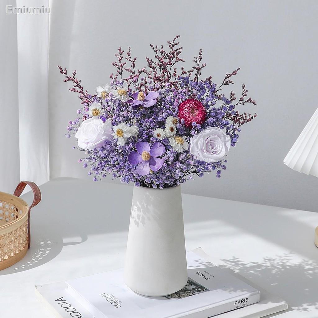 ☋♞Hoa tươi Tự làm hoa hồng bất tử khô gypsophila