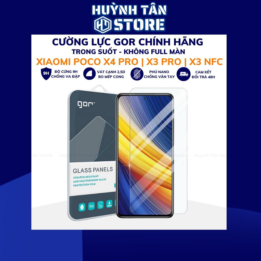 Cường lực poco x4 pro x3 pro x3 nfc trong suốt KHÔNG FULL MÀN chống bám vân tay chính hãng GOR huỳnh tân store - Hàng nhập khẩu